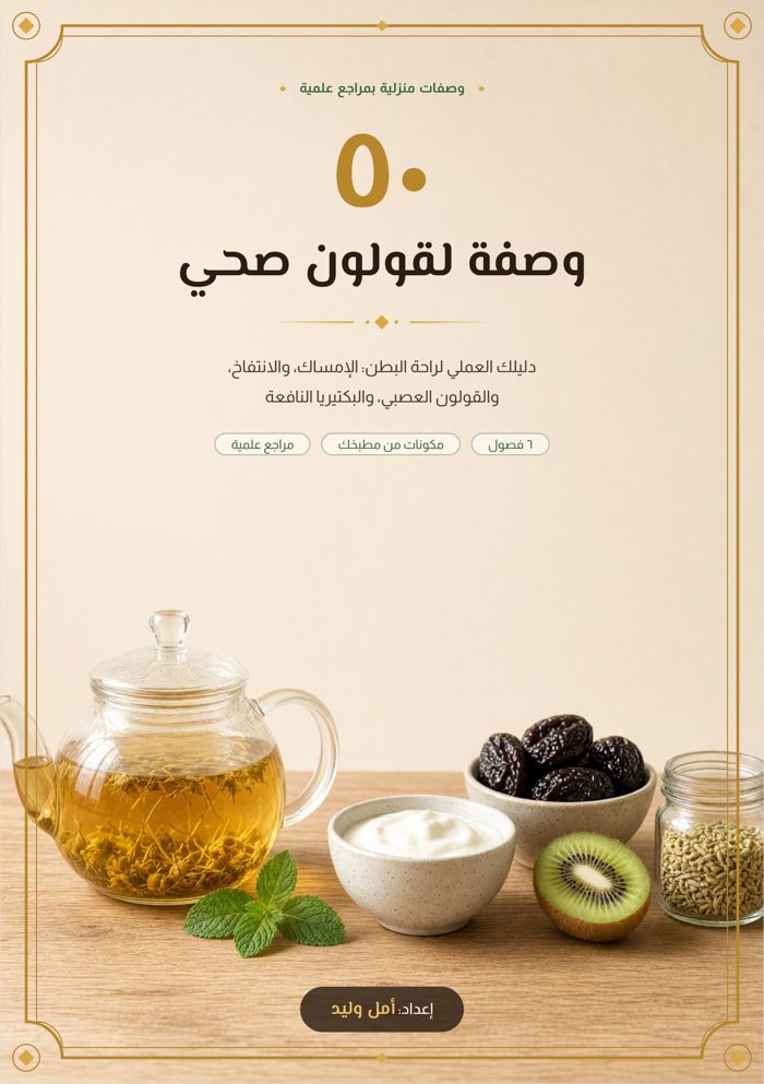 غلاف كتاب ٥٠ وصفة لقولون صحي